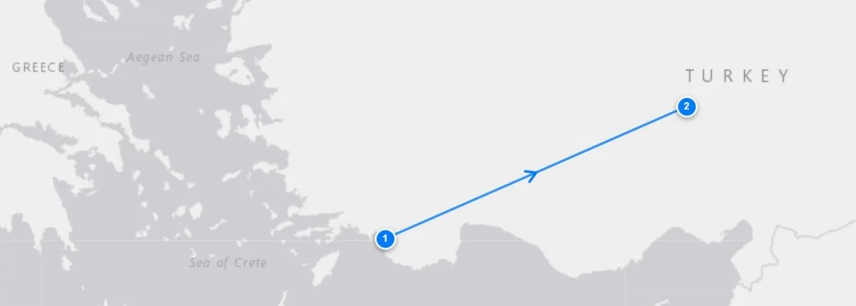 Fethiye To Cappadocia route map
